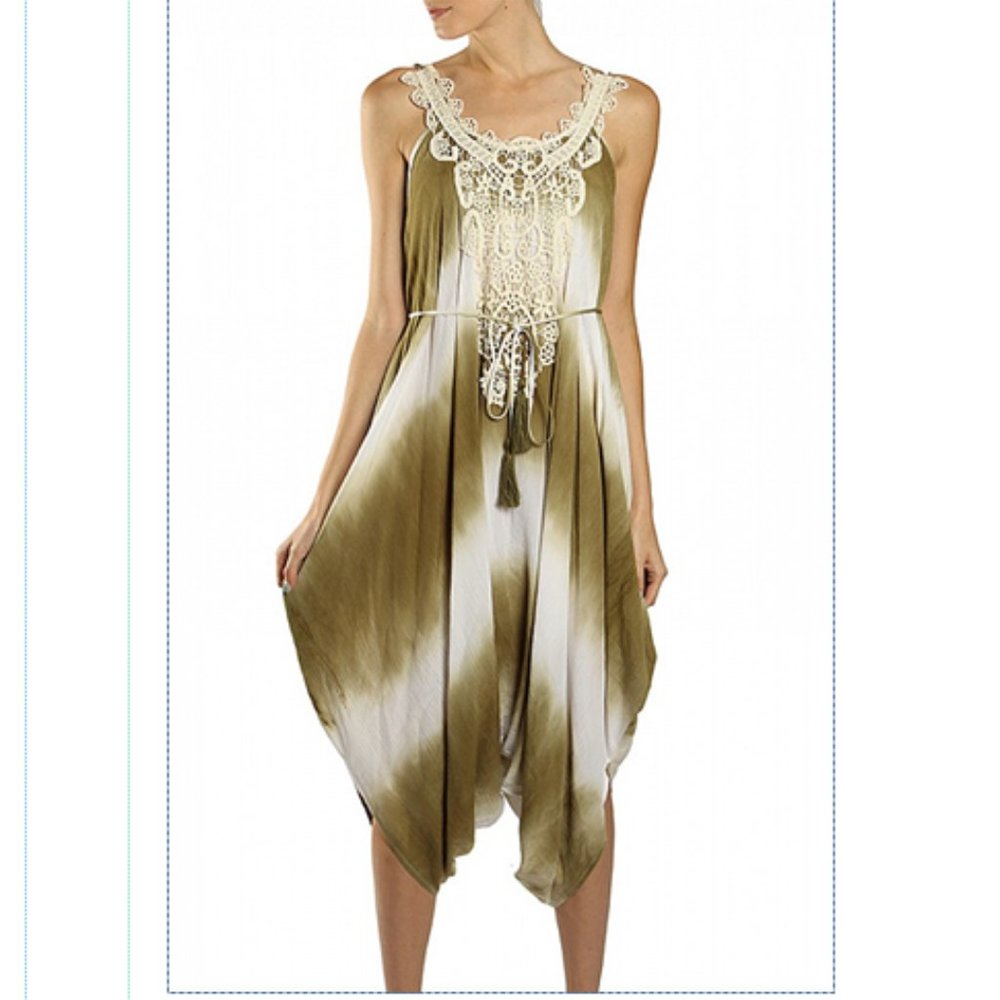 SOLD OUT! RYU TIE-DYE JUMPSUIT WITH CROCHET EMBROIDERY